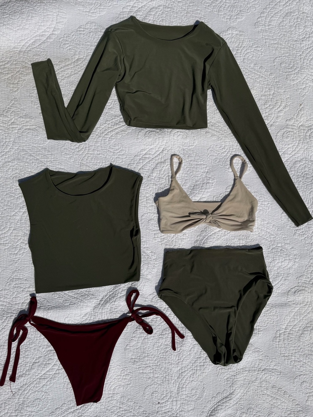 Tatum Cape Town Women’s Green High-Waist Bikini Bottoms & Mix Bikini Top Set